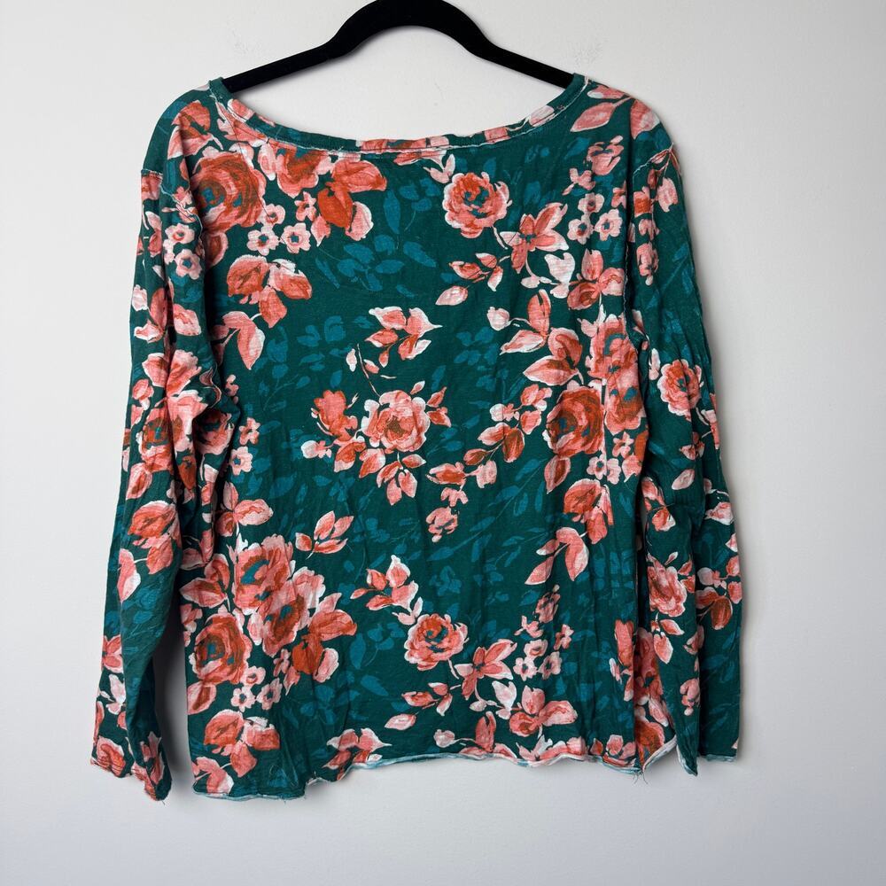 Sundance Green & Coral Henley Long Sleeve Shirt XL - Picture 4 of 4